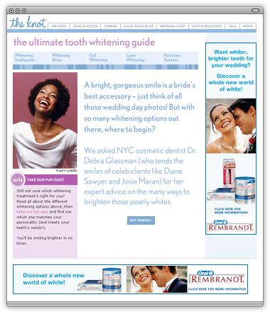 Oral B Rembrandt tooth whitening guide special feature on The Knot