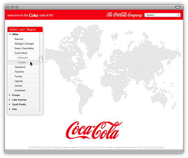 Coca-Cola homepage