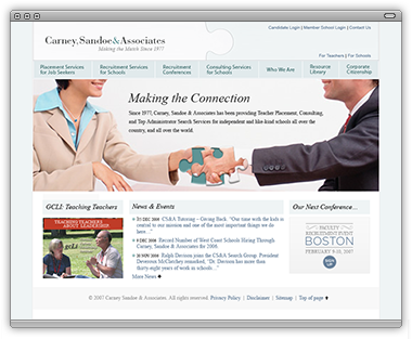 Carney, Sandoe & Associates homepage (alternative composition)