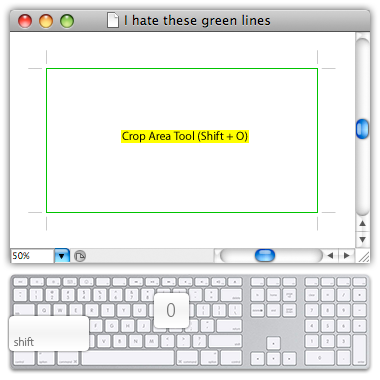 Adobe Illustrator - green crop lines