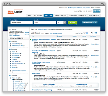 The Ladders (Job Search results page) BEFORE